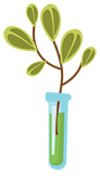 little test tube with plant edge ingredients